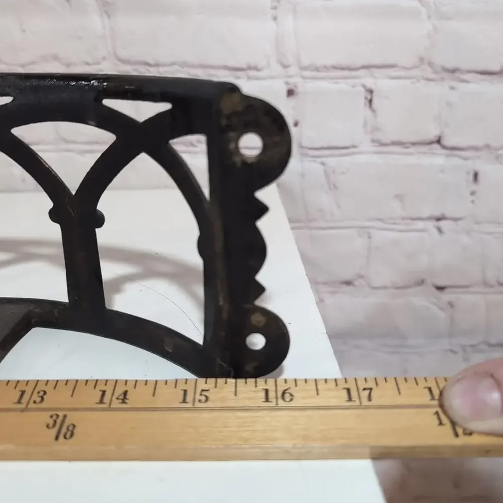 Vintage Cast Iron Pew Bible Hymnal Book Holder Wall Rack Art Deco Architectural